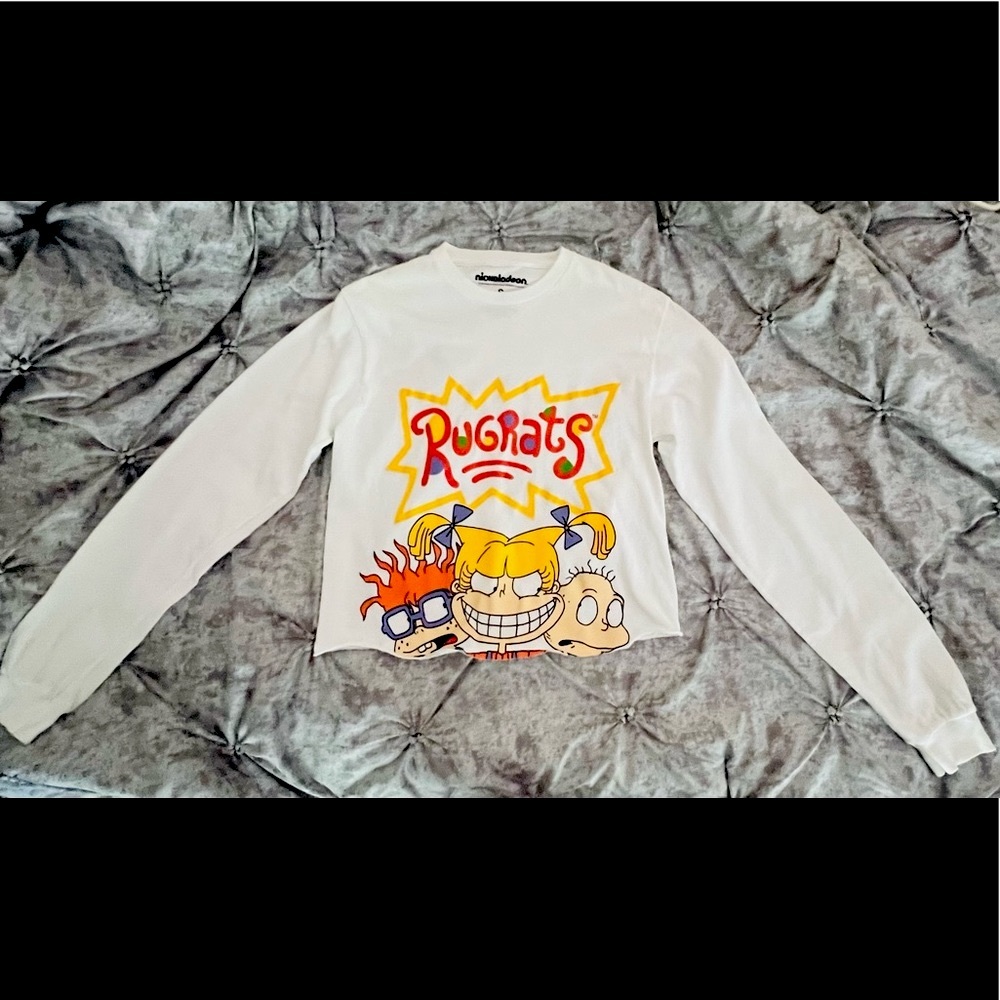 Rugrats Nickelodeon Womens T Shirt Crop Top Rugrats White Size Small
